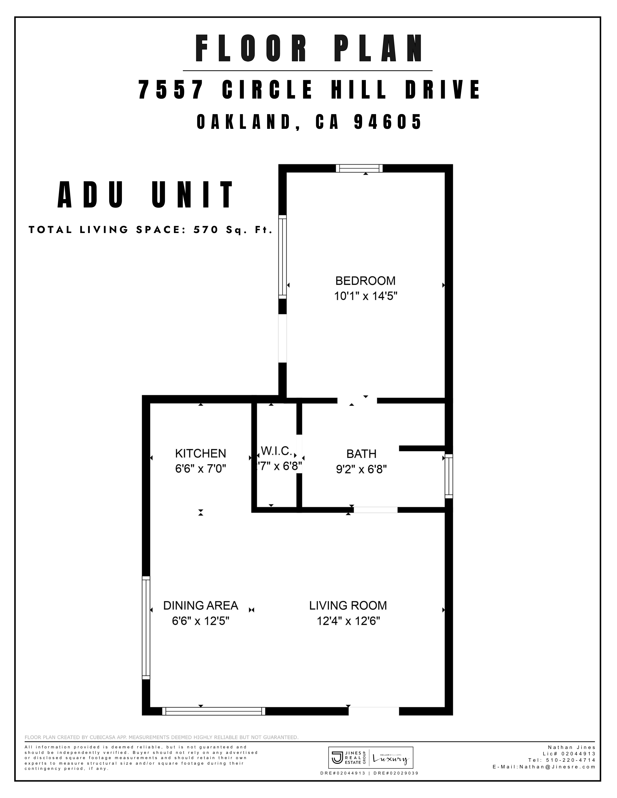 7557 Circle Hill Drive - ADU Floor Plan 8.5 x 11 in